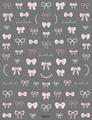 Adesivi per unghie 3D con fiocchi rosa e bianchi e catene di perle per manicure - Stile a Rilievo (YT8131) / Rosa
