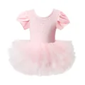 Abito danza classica rosa per bambine con strass luccicanti e maniche a volant - 90 / Rosa nudo