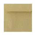 Close-up of square rose gold glitter envelope with fine textured metallic shimmer - Golden Square (16x16cm)