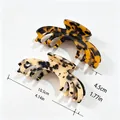 Tortoise and marble acetate hair claw clips set measuring 10.5cm for long hair styling - Regular Tortoiseshell Texture Hair Claw