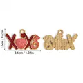 Glitzernde pinke und rote XOXO Legierungsanhänger mit Goldrücken für Valentinschmuck - XOXO Buchstaben Herzstil (A5-233)
