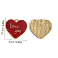 Roter Herzanhänger mit goldenem Love you Schriftzug für DIY Valentinstag Schmuck - Love You Herz (A5-238) / 21.5x23mm / Rotgold
