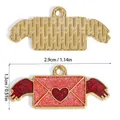 Goldener Legierungsanhänger in Herz-Briefumschlagform mit roten Flügeln - Liebesbrief mit Flügeln (A5-241) / 13x29mm / Rot-Rosa-Gold
