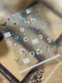 Exquisite nail art sticker with colorful butterflies and silver vintage flower frames - Silver Bronzing Shell Light (YT8464Pro)