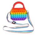 Rainbow octagonal pop-it fidget purse with adjustable crossbody strap and handle - Octagon Rainbow with Strap