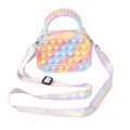 Macaron pastel heart pop-it fidget handbag with rainbow adjustable strap for kids - Octagon Pink Camouflage with Strap