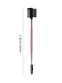 Dual-ended pink eyebrow and eyelash brush with gold ferrule measuring 17.8cm long - Dual Eyebrow Brush with Comb Pink Gold