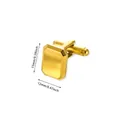 Dettaglio macro del gemello in acciaio inossidabile dorato con design ottagonale - Stile Ottagonale Dorato (C018G)