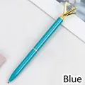 Penna a sfera in metallo blu con un grande diamante di cristallo trasparente - Penna a Diamante Luminosa 1.0 / Blu