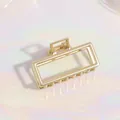 Elegant gold metal rectangular hollow hair claw clip for women's hairstyling - 4.5cm Square Hair Claw