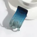 Pince à cheveux en résine mate avec dégradé bleu et gris pour queue de cheval haute - Bleu Dégradé