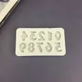 Top view of white silicone mold featuring numbers zero to nine for cake decoration - Numbers Style (No. 3) / Gray