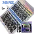 Kit extension ciglia fai-da-te con 240 pezzi russi spessi D-Curl 8-16mm - Stile DIY-SET-237 (Con Rimosso Colla)