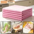 Pink absorbent microfiber cleaning cloth for kitchen glass and dishwashing - Thickened / 30x30cm / Pink