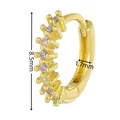 Orecchino a cerchio dorato minimalista con una fila di nove zirconi cubici - EK00190 / Oro