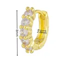 Orecchini a cerchio dorati da 8 mm con cinque pietre tonde di zirconi cubici - EK00187 / Oro