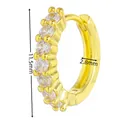 Orecchini a cerchio dorati da 11,5 mm con sette zirconi rotondi incastonati a mano - EK00189 / Oro