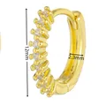 Elegant 12mm gold hoop earrings for women with single row micro-pave cubic zirconia - EK00192 / Gold