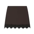 Minigonna marrone caffè con bordo in pizzo nero ed elegante taglio a trapezio corto - XS / Nero e caffè
