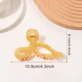 Amber translucent bow hair claw clip in large size measuring 4.3 inches for women - Jelly Yellow