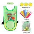 Kids outdoor green adventure vest set with sticky balls and dinosaur graphic print - One Size / Green Dino Sticky Vest Set (1911-3)