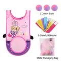 Pink rabbit themed kids adventure vest set with cotton balls and colorful nylon straps - One Size / Pink Rabbit Sticky Vest Set (1911-2)