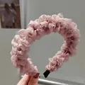 Serre-tête en organza rose violet avec volants superposés et peigne antidérapant - Maille Rose Violet Plissée