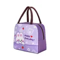 Purple insulated cartoon rabbit lunch bag with handles, size 22cm x 13cm x 19cm - Purple Rabbit Lucky