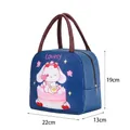 Dark blue bunny cartoon insulated lunch bag with waterproof oxford cloth material - Navy Rabbit Lovely