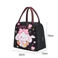 Insulated lunch bag for school with black rabbit cartoon and waterproof oxford fabric - Black Rabbit Lovely