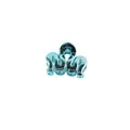 Sleek metallic blue wave hair claw clip with a glossy chrome finish for daily styling - M-Shape Wave / Blue