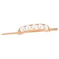 Eleganter goldener Haarnadel mit fünf weißen Perlen für traditionelle Frisuren - Perlen-Haargabel / Gold