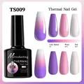 Esmalte de uñas térmico TS009 que muestra gradiente de color púrpura a rosa - Gel Térmico TS009(QT0755-009)