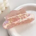 Pink iridescent cloud hair claw clip with marble texture for women elegant hair accessory - 10.5cm / Orange Cloud Abstract