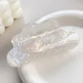 Iridescent mermaid cloud hair claw clip with pearlescent finish on white tray - 10.5cm / White Cloud