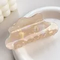 Iridescent apricot cloud-shaped hair claw clip with pearlescent resin finish - 10.5cm / Yellow Cloud