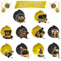 2027 New Year party hanging swirl decorations with rainbow gradient paper cutouts - 10 Double-Sided Cards + 10 Single Swirls + Hooks