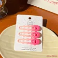 Set di 3 fermagli per capelli ondulati sfumati rosa, clip opache da 5,5cm su carta - Onda / Rosa