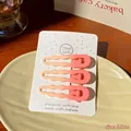Tre fermagli per capelli opachi a onde con sfumatura rosa su cartoncino, 5,5cm - Onda / Rosa Chiaro