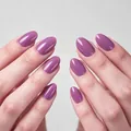 Glossy oval short press on nails in magenta purple with polished shiny finish - Short Oval Glossy Style / Magenta Purple (YS2608)