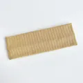Bandeau en tricot côtelé jaune gingembre avec détails élégants de maille ajourée - Petit / Kaki