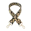 Adjustable leopard print bag strap 3.8cm wide with gold buckles in beige and black - Khaki