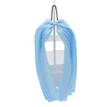 Élastique à cheveux avec long ruban bleu clair sur un support blanc élégant - Bleu