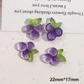 Ciondoli a uva in resina viola traslucida per gioielli fai-da-te set di 4 22mm - Stile Uva Viola