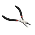 Precision flat nose pliers with black rubber handle for DIY jewelry making - Smooth Long Nose Style