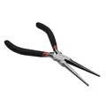 Long-nose jewelry pliers with black non-slip handles and red decorative rings - Needle Nose Style