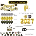 Set festa Capodanno 2027 con striscione oro, 18 palloncini in lattice e topper - Stile Oro (2027)