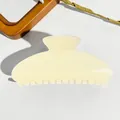 Sleek cream yellow resin hair claw clip with smooth semi-circular matte finish for women - 10.5CM Square Head / UV Solid Creamy Yellow