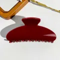 Deep red semicircular hair claw clip for women made of premium resin with smooth finish - 10.5CM Square Head / UV Solid Wine Red