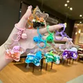 Porte-clés étoile en sable mouvant liquide avec animaux marins et paillettes - Quincaillerie Colorée [articles Variés] Poupée Océan Étoile À Cinq Branches / Style Fermoir Mousqueton